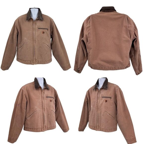 Carhartt Detroit Jacket J97 SDL Vintage Sz. L Plaid Lined - Picture 2 of 8